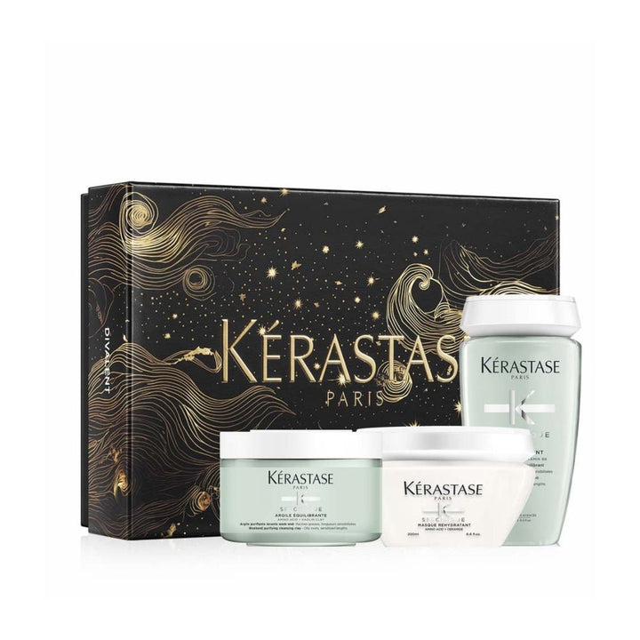 Kerastase Divalent Cofanetto Natale 2024 Bain Divalent, Masque Réhydratant e Argile Equilibrante - Capelli