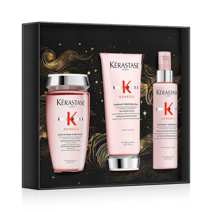 Kerastase Genesis Cofanetto Natale 2024 Bain Hydra - Fortifiant, Fondant Renforcateur e Défense Thermique - Caduta Capelli