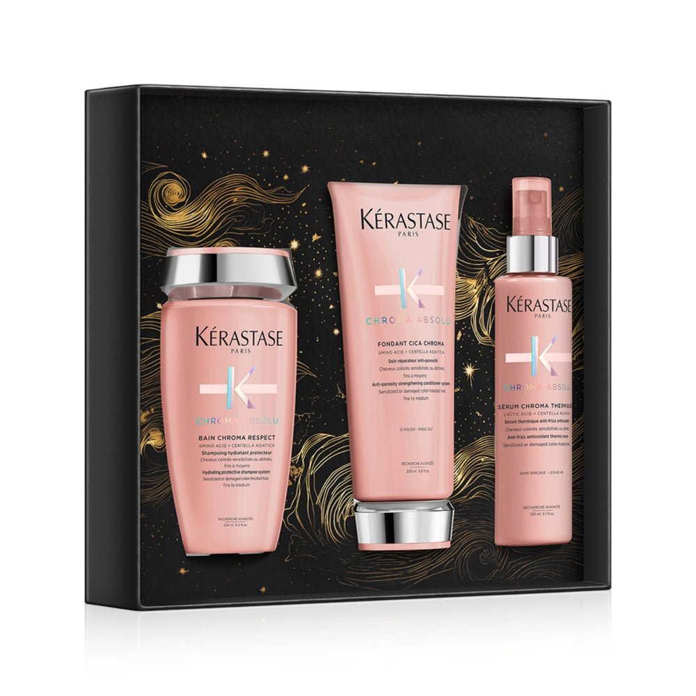 Kerastase Chroma Absolu Natale 2024 Bain Chroma Respect, Cica Chroma e Chroma Thermique - Capelli