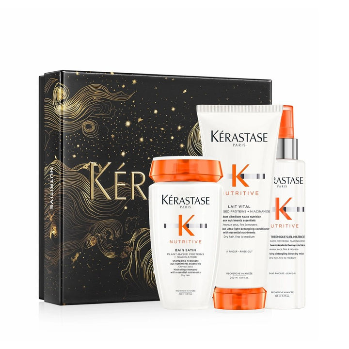 Kerastase Nutritive Cofanetto Natale 2024 Bain Satin, Lait Vital e Lotion Thermique - Capelli