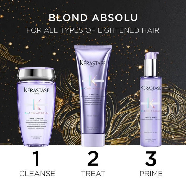 Kerastase Blond Absolu Cofanetto Natale 2024 Bain Lumière, Cicaflash e Cicaplasme - Capelli