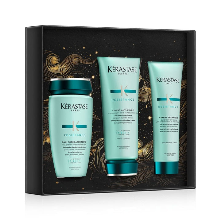 Kerastase Résistance Cofanetto Natale 2024 Bain Force Architecte, Ciment Anti - Usure e Ciment Thermique - Capelli