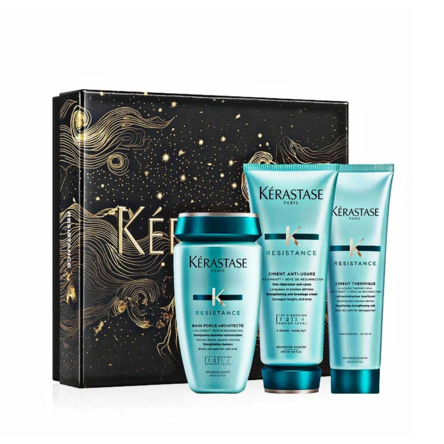 Kerastase Résistance Cofanetto Natale 2024 Bain Force Architecte, Ciment Anti - Usure e Ciment Thermique - Capelli