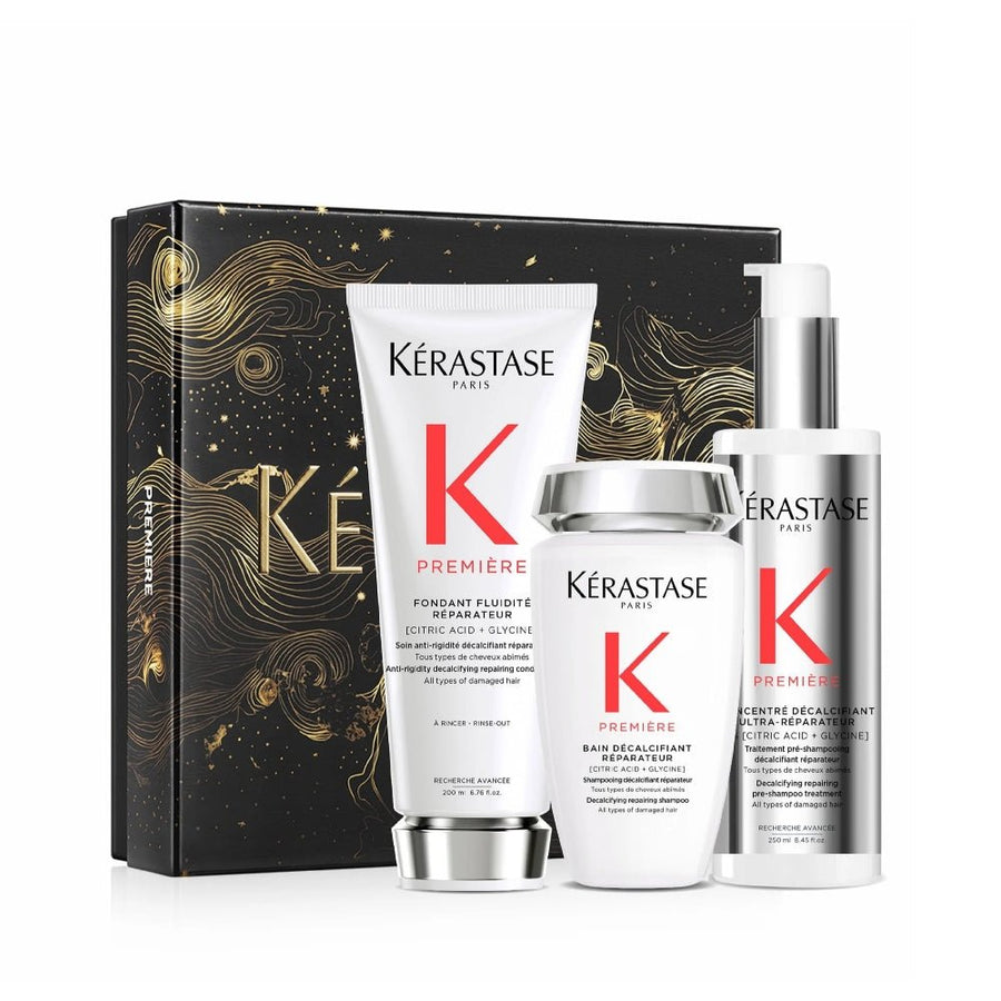 Kerastase Première Cofanetto Natale 2024 Concentré Décalcifiant Ultra - Réparateur, Bain Décalcifiant Réparateur e Fondant Fluidité Réparateur - Capelli