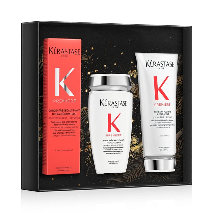 Kerastase Première Cofanetto Natale 2024 Concentré Décalcifiant Ultra - Réparateur, Bain Décalcifiant Réparateur e Fondant Fluidité Réparateur - Capelli