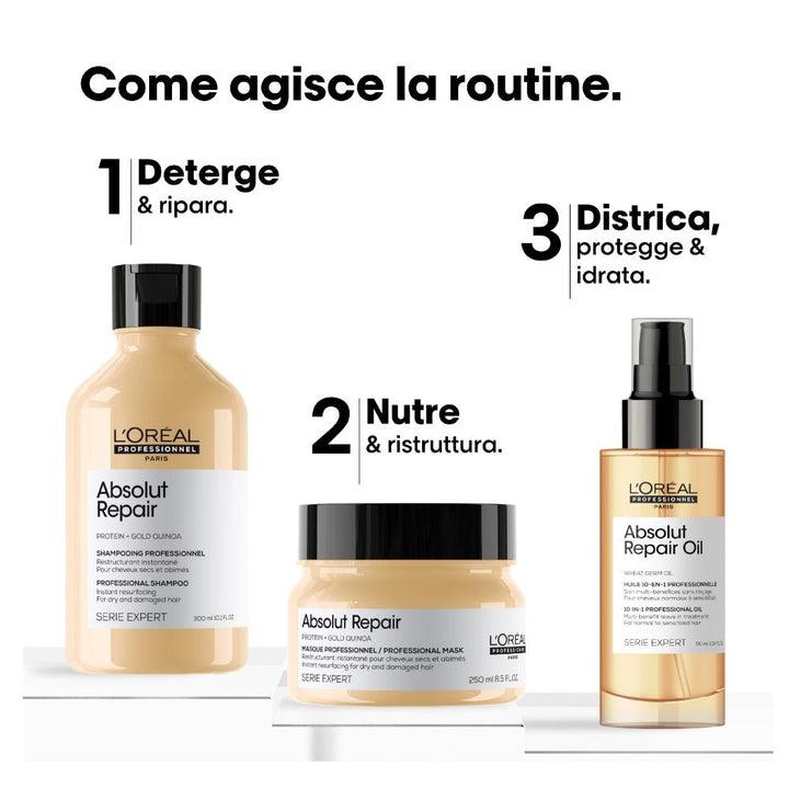 L'Oréal Professionnel Absolut Repair Trio Cofanetto di Natale capelli secchi danneggiati - Planethair 