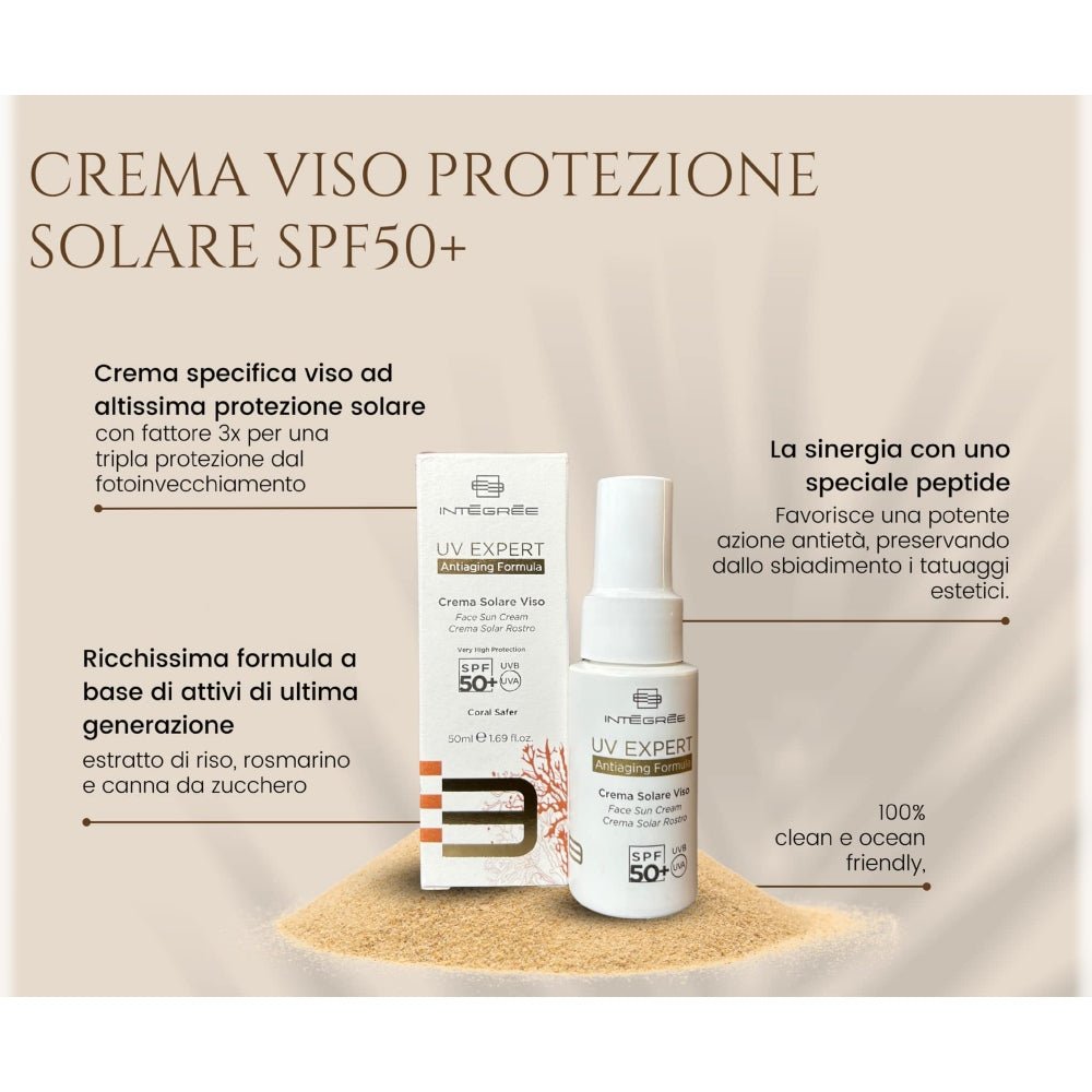 Integree Crema Solare Viso SPF50+ 50ml - benvenuto