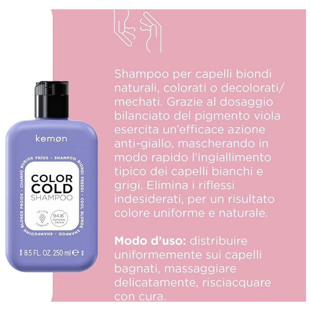 Kemon Color Cold Shampoo capelli biondi 250ml - Antigiallo