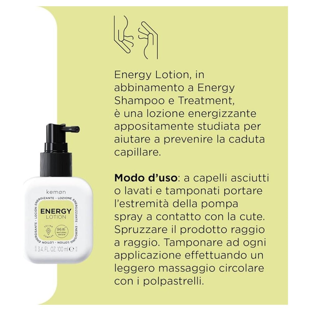 Kemon Energy Lotion energizzante anticaduta 100ml - Bio e Naturali