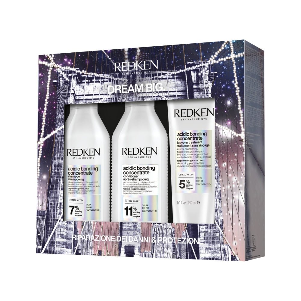 Redken Cofanetto Natalizio Acidic Bonding Concentrate Shampoo Conditioner e Leave - in - Capelli