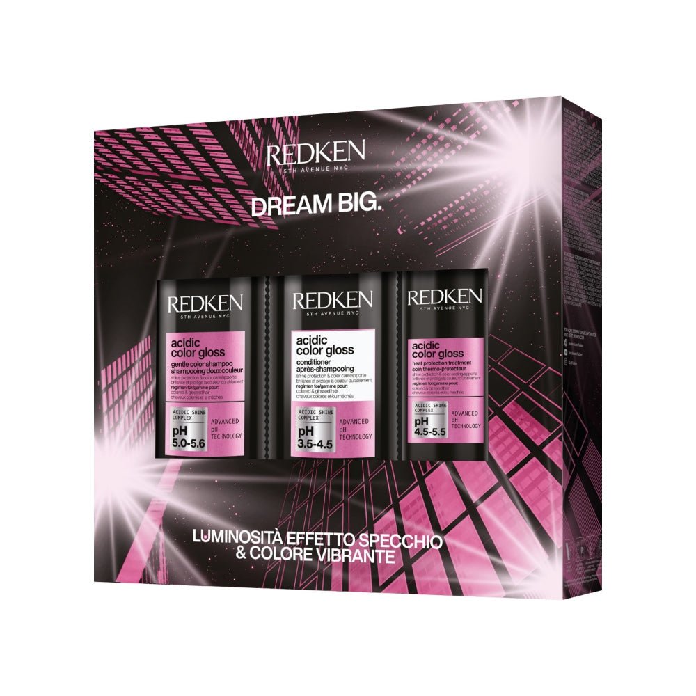 Redken Cofanetto Natalizio Acidic Color Gloss Shampoo, Conditioner e Termoprotettore - Capelli