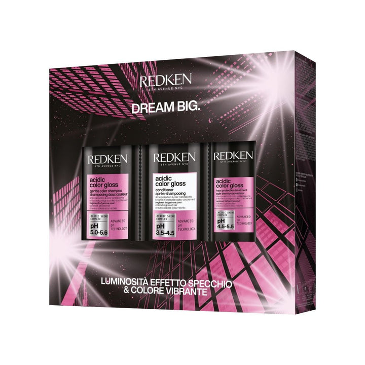 Redken Cofanetto Natalizio Acidic Color Gloss Shampoo, Conditioner e Termoprotettore - Planethair 