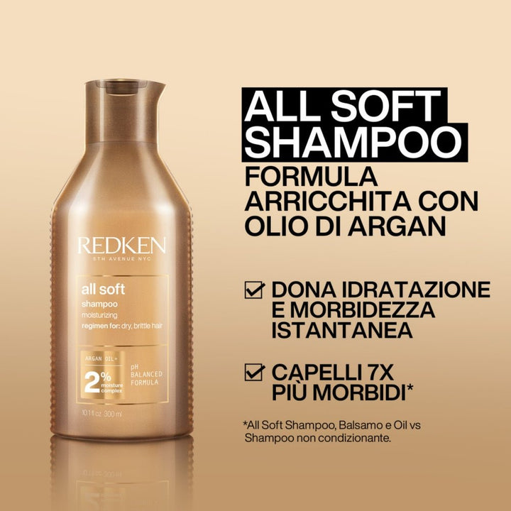 Redken Cofanetto Natalizio All Soft Shampoo, Conditioner e Heavy Cream - Planethair 