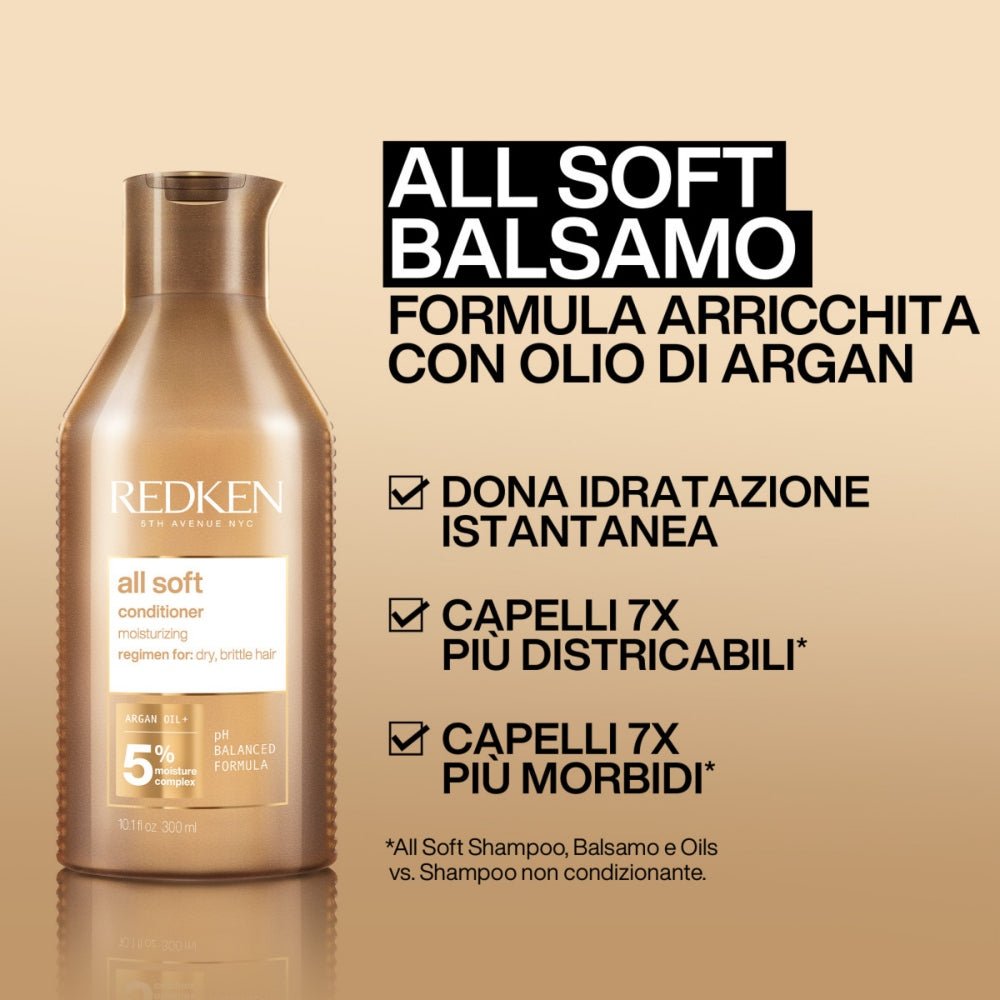 Redken Cofanetto Natalizio All Soft Shampoo, Conditioner e Heavy Cream - Capelli