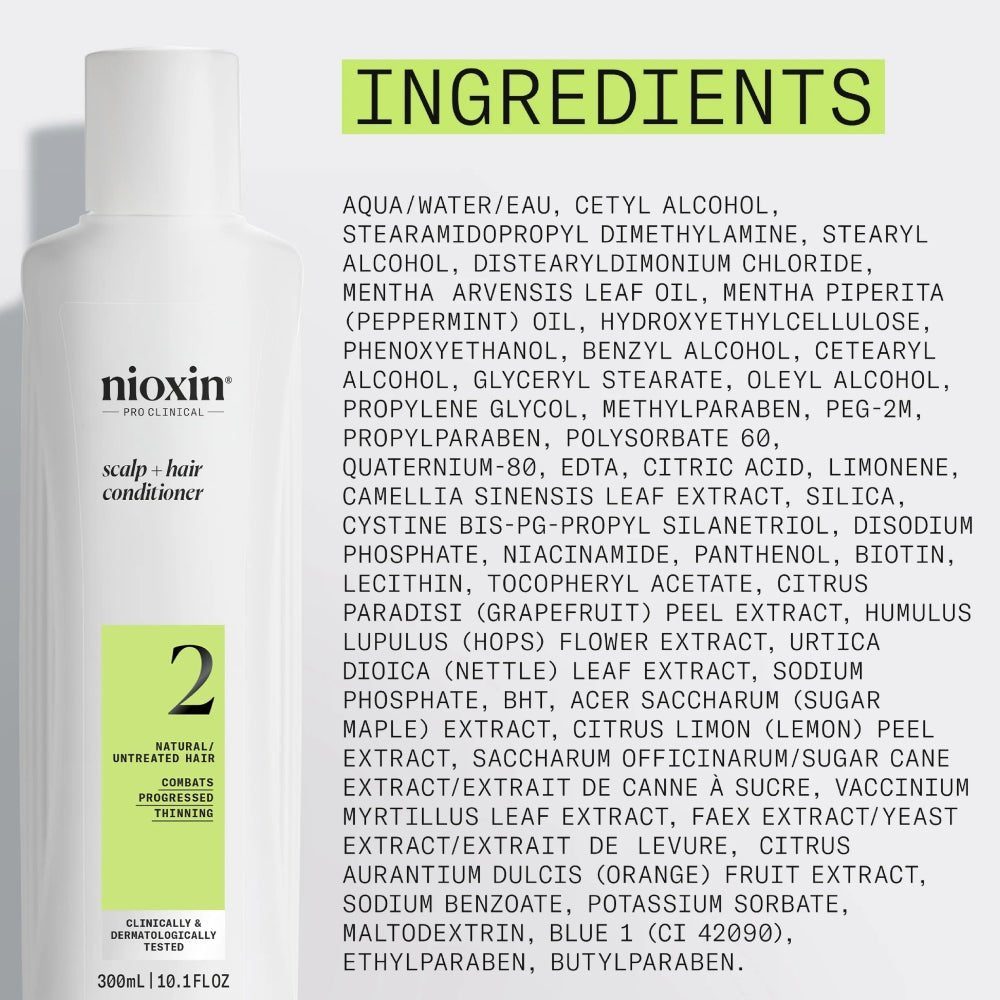 Nioxin System 2 Conditioner capelli naturali con assottigliamento avanzato - Capelli Misti/Grassi - Caduta Capelli