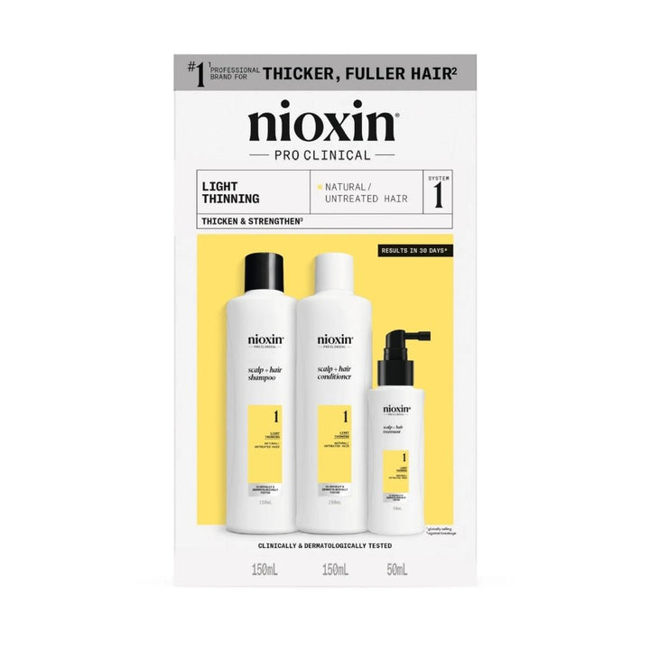 Nioxin System Kit 1 capelli naturali con assottigliamento lieve - Capelli Misti/Grassi - Caduta Capelli