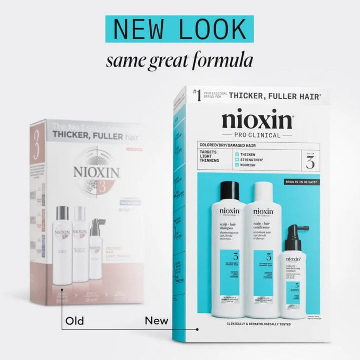 Nioxin System Kit 3 capelli colorati con assottigliamento lieve - Capelli Misti/Grassi - Caduta Capelli