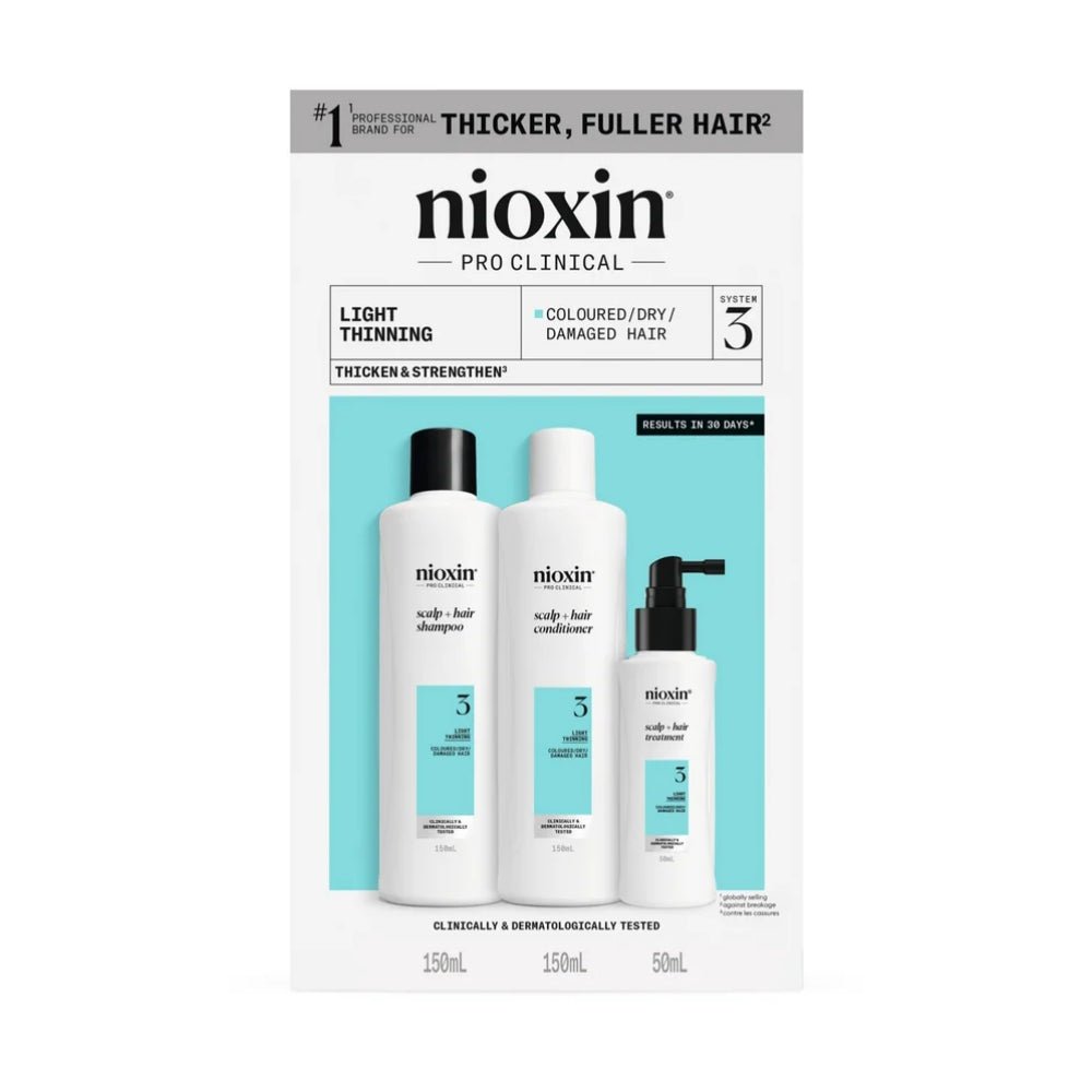 Nioxin System Kit 3 capelli colorati con assottigliamento lieve - Capelli Misti/Grassi - Caduta Capelli