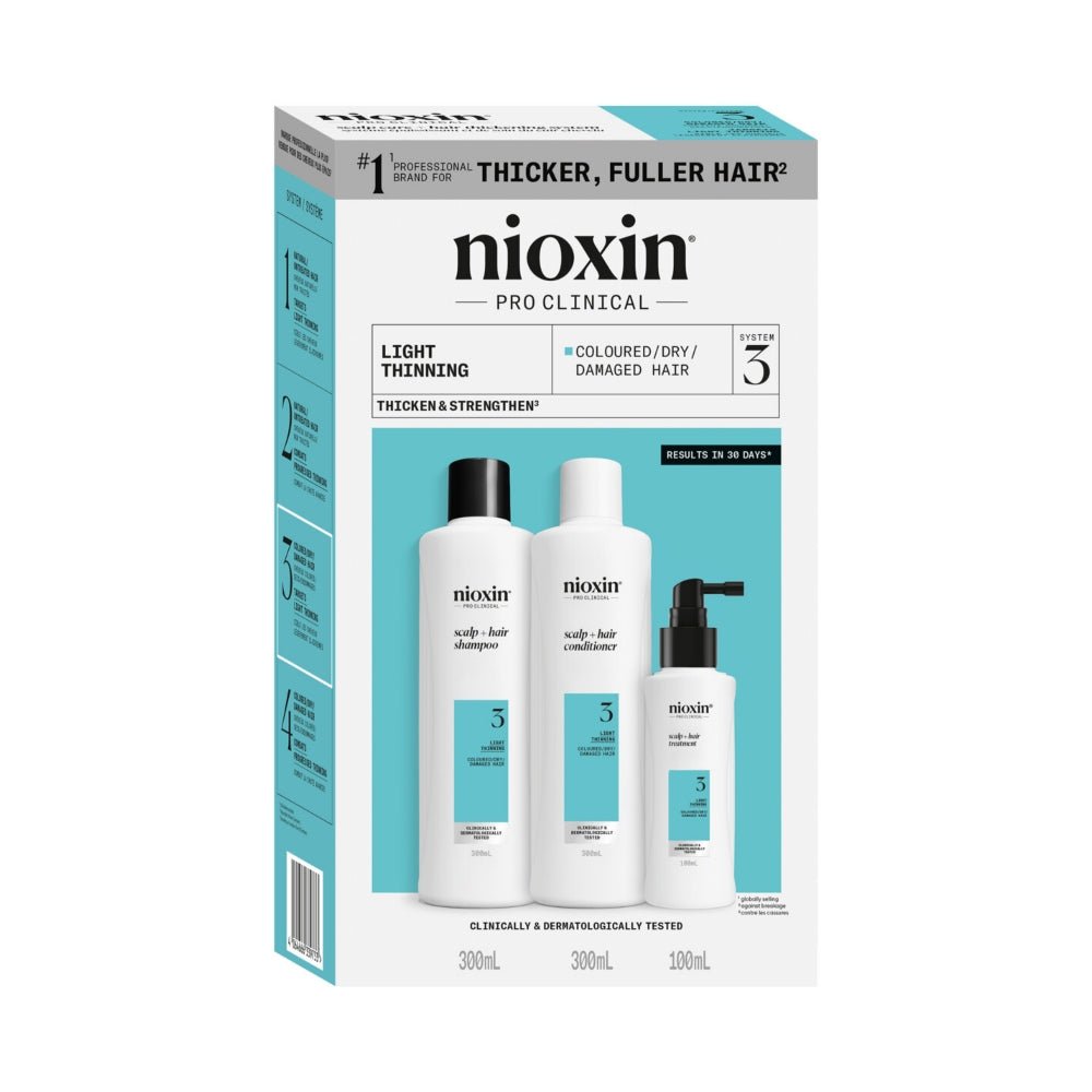 Nioxin System Kit 3 capelli colorati con assottigliamento lieve - Capelli Misti/Grassi - Caduta Capelli