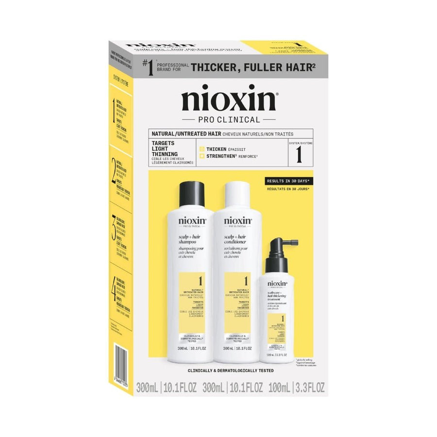 Nioxin System Kit 1 capelli naturali con assottigliamento lieve - Capelli Misti/Grassi - Caduta Capelli