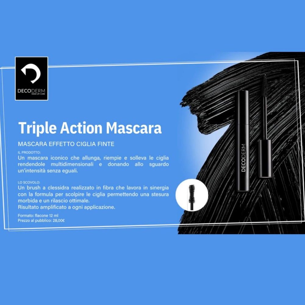 Decoderm Triple Action Mascara effetto ciglia finte 12ml - Planethair 