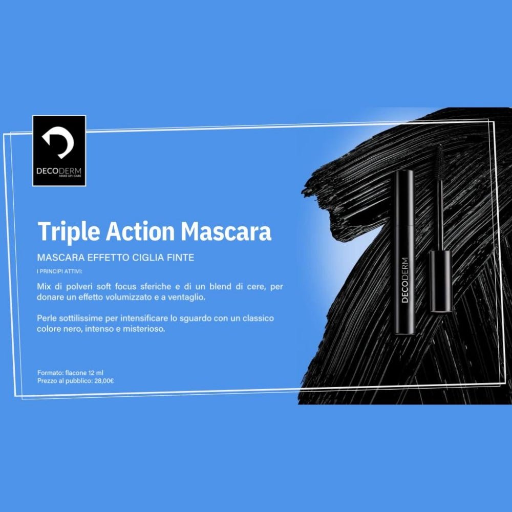 Decoderm Triple Action Mascara effetto ciglia finte 12ml - Occhi e Sopracciglia - Beauty