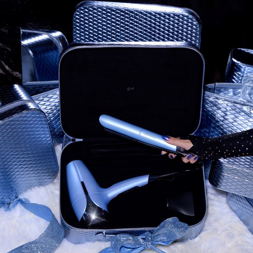 Ghd Deluxe Set Blu Ghiaccio piastra Chronos e phon Helios - Piastra per capelli - Capelli