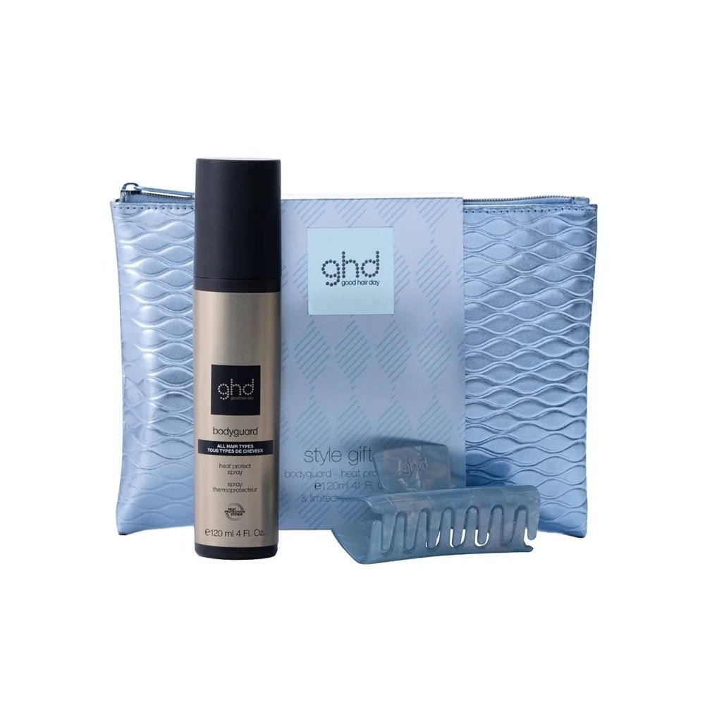 Ghd Style Gift Set Blu Ghiaccio termoprotettore e pinza per capelli - Protettore Termico - Capelli