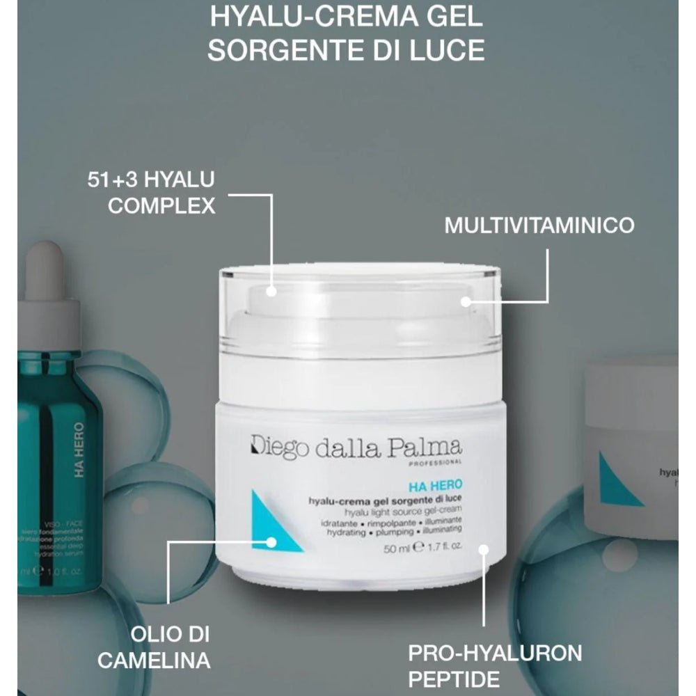 Ha Hero Hyalu Crema Gel Sorgente di Luce Diego Dalla Palma Professional 50ml - Struccare & Detergere - Antirughe Antietà