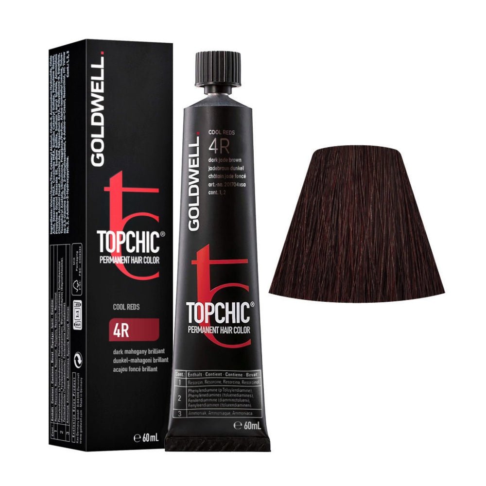 4R Mogano Scuro Brillante Goldwell Topchic Cool Reds 60ml - Tinta Capelli - Capelli